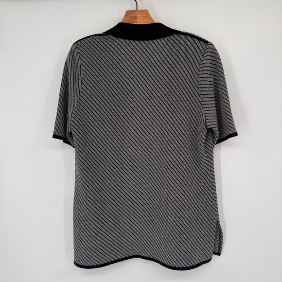 Exclusively Misook Womens Black pattern Open Cardigan jacket size large - Picture 12 of 14